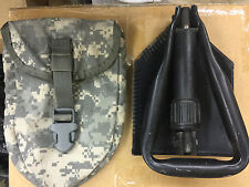 New AMES E-Tool Entrenching Tool Folding Shovel with Good Condit MOLLE II Case  