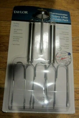 Taylor Kit de Asado 3 Piezas - Termómetro de Carne y Elevadores de Pavo Foto 1 de 3