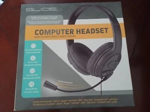 NEW Slide Computer Gaming Headset Mic Adapter Comfort Air Cushion Audio Media - Picture 1 of 14