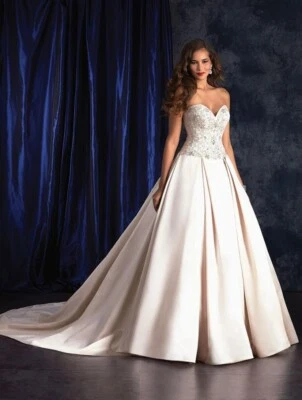 Alfred Angelo 407 Size 22 Ivory/Metallic Wedding Dress NWT Satin Bridal Ballgown - Image 1 of 4