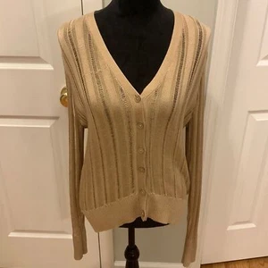 Tan Ralph Lauren Button Up Cardigan- Size XL - Picture 1 of 4