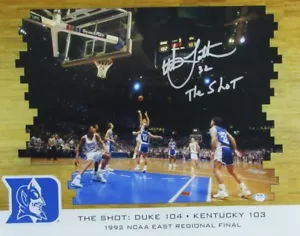 Foto firmada/inscrita de Christian Laettner Duke 16x20 PSA/ADN 165229 - Imagen 1 de 4