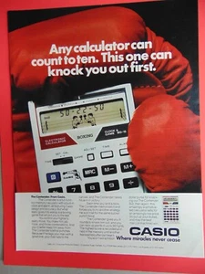 1982 CASIO The Contender Calculator photo print ad - Picture 1 of 1