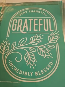 Chalk Couture Transfer/ Stencil- Size B- New Reusable Thankful Grateful - Picture 1 of 2