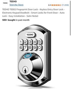 Fingerprint Door Lock TEEHO TE002 Keyless Entry Door Lock with Keypad (SILVER) - Picture 1 of 7