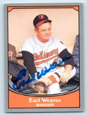 1990 Pacific Legends #108 Earl Weaver Signed Card NM