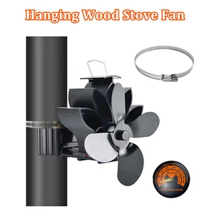 Wood Stove Fan Heat Powered Non-Electric 4Blades Silent Flue Pipe Stove Fan P5I4 - Picture 1 of 12