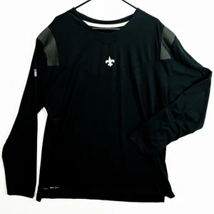Camisa de manga larga New Orleans Saints Nike Dri-FIT para hombre 2XL negra atlética - Imagen 1 de 12