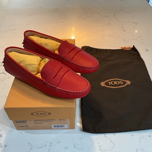 TOD’S Scarpe da guida Tod's Tods Gommini rosse in pelle mocassini donna UK 4 5 EU 37 5