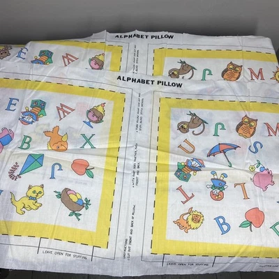 Panel de tela melenas años 80 ALFABETO ALMOHADA X2 animales sin cortar guardería niños’s Foto 1 de 4