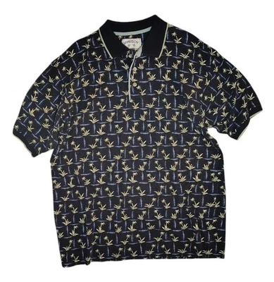 Camisa polo vintage floral de arcilla de bambú manga corta ropa fina de resort para hombre talla L Foto 1 de 4