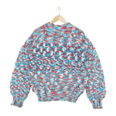 Vintage Chunky Knit Jumper Womens Size L/XL Multicoloured Patterned Relaxed Fit - Image 1 of 4
