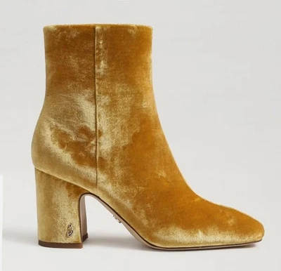 Sam Edelman Fawn I3833F2700 Botas Mujer Talla 5 M Terciopelo Azafrán Botín Óxido Foto 1 de 4