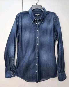 Dsquared2 Denim Jeans Shirt Made in Italy Size 50(Italy) Buttons,authentic - Picture 1 of 6