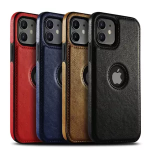 Custodia sottile in pelle per iPhone 12/13 Mini Pro Max lusso sottile antiurto Stati Uniti - Foto 1 di 16