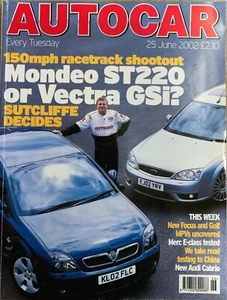 AUTOCAR MAGAZINE 25-JUN-02- Ford Mondeo ST220, Vauxhall Vectra GSi, Hummer H2 - Picture 1 of 5
