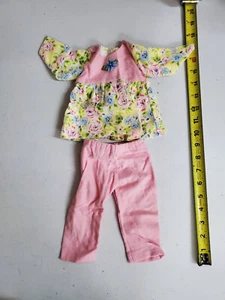 Pink Floral  Flannel Pajamas Fits 18in Doll Such As AG,OG,ML (DC20) - Photo 1 sur 2