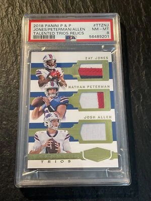 Tarjeta de novato 2018 Panini Plates & Patches Josh Allen Relics clasificación PSA casi nueva-como nueva 8  Foto 1 de 4