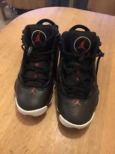 Size 6.5Y 323419-063 Nike Air Jordan 6 Rings (GS) Black/Red/White Uk Size 6 - Picture 1 of 7