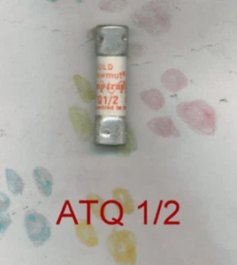 GOULD SHAWMUT ATQ 1/2 FUSIBILE ATQ 1/2 1/2 AMP 500 VOLT - Foto 1 di 2