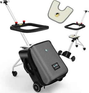 Ride on Suitcase 20 Inch Expandable Carry on Luggage with Seat for Kids Foldable - Picture 1 of 8