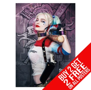 HARLEY QUINN SUICIDE SQUAD POSTER ART PRINT A4 A3 - BUY 2 GET ANY 2 FREE - Picture 1 of 1