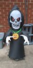 Gemmy Scary Skull Reaper Halloween Airblown Inflatable 4ft Used Spirit Prop 