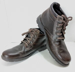 Rockport XCS Waterproof Boots Mens Size 10.5 Hydro Shield Brown Leather Mid Top - Picture 1 of 10