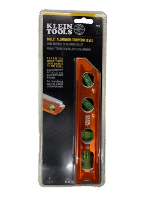 KLEIN TOOLS 8” MAGNETIC V-GROOVED BILLET ALUMINUM TORPEDO LEVEL, 935RB - Image 1 of 4