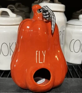 NEW Rae Dunn “FLY” Orange Gourd Pumpkin Birdhouse - Picture 1 of 1