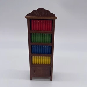 Casa de muñecas Chadwick Miller 1977 vintage miniatura madera estuche de libros con caja de libros - Imagen 1 de 8