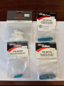 SERVO ARM BUNDLE #2- -HITEC PN55707, PN55723 (2 PCS), SPMSP3021, NEW IN PKGS - Picture 1 of 1