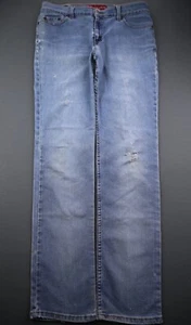 Pantalones de mezclilla vintage 2002 para mujer Levi 507 súper bajos ajustados elásticos desgastados talla 11 JR M  - Imagen 1 de 12