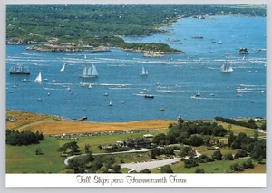 Postcard RI Newport Rhode Island Tall Ships pass Hammersmith Farm - Picture 1 of 2