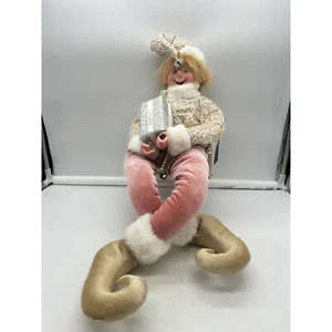 NWT Rachel Zoe Christmas Elf Large Posable Holiday Pink and Gold - Picture 1 of 6
