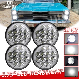 For Ford Galaxie 500 1962-1974 4pcs 5.75" 5-3/4inch Round LED Headlights Upgrade - Picture 1 of 10