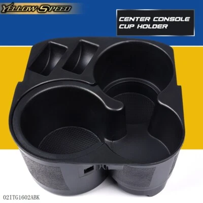 Fit For 2007-2012 Nissan Altima Black Center Console Cup Holder W Insert Drink - Image 1 of 4