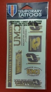 NCAA Central Michigan Chippewas Temporary Tattoo Sheet - Picture 1 of 1