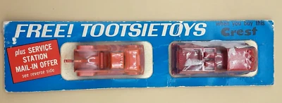 De colección Tootsie Toys 1967 Crest pasta de dientes cabecera promocional 2 vehículos de metal coches Foto 1 de 4