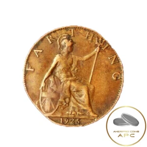 1925 Great Britain Farthing Coin~United Kingdom England~King George V~Filed~! - Picture 1 of 4