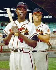 Hank Aaron & Eddie Mathews - Braves, 8x10 Color Photo 