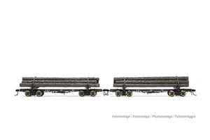 Rivarossi "Coos Bay Lumber Co." #160 & #175 2 Car Set HO Scale Log Cars HR6630 - Picture 1 of 2