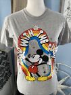 Mickey Mouse Disney Tee T-shirt Graphic Gray Short Sleeve Crew Juniors Small 3 5