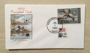 1982 RW49 $7.50 Canvasbacks Duck FDC  Washington DC Cancellation - Picture 1 of 1