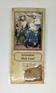 Holy Land Jerusalem Olive Wood Cross Necklace & Holy Earth Treasure Relics Bag - Picture 1 of 8