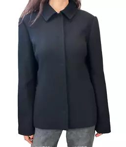 DOLCE & GABBANA Angora Blazer Coat Jacket 46 10 Black Long Sleeve Floral Lined - Picture 1 of 15