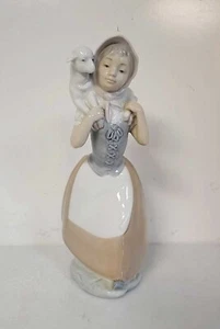 NAO Lladro Porcelain Figurine "Shepherdess with Lamb" Girl w/ Lamb on Shoulders - Picture 1 of 8