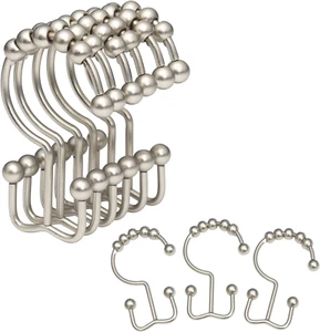 Shower Curtain Rings,  Shower Curtain Hooks, Rust-Resistant Metal Shower Hooks f - Picture 1 of 12