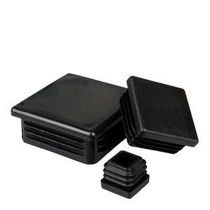 Square Plastic End Caps Blanking Plugs Box Section /Tube Inserts Black - Picture 1 of 6