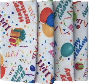 Juego de 4 servilletas de tela de feliz cumpleaños cuadradas de 17 x 17 - Imagen 1 de 5